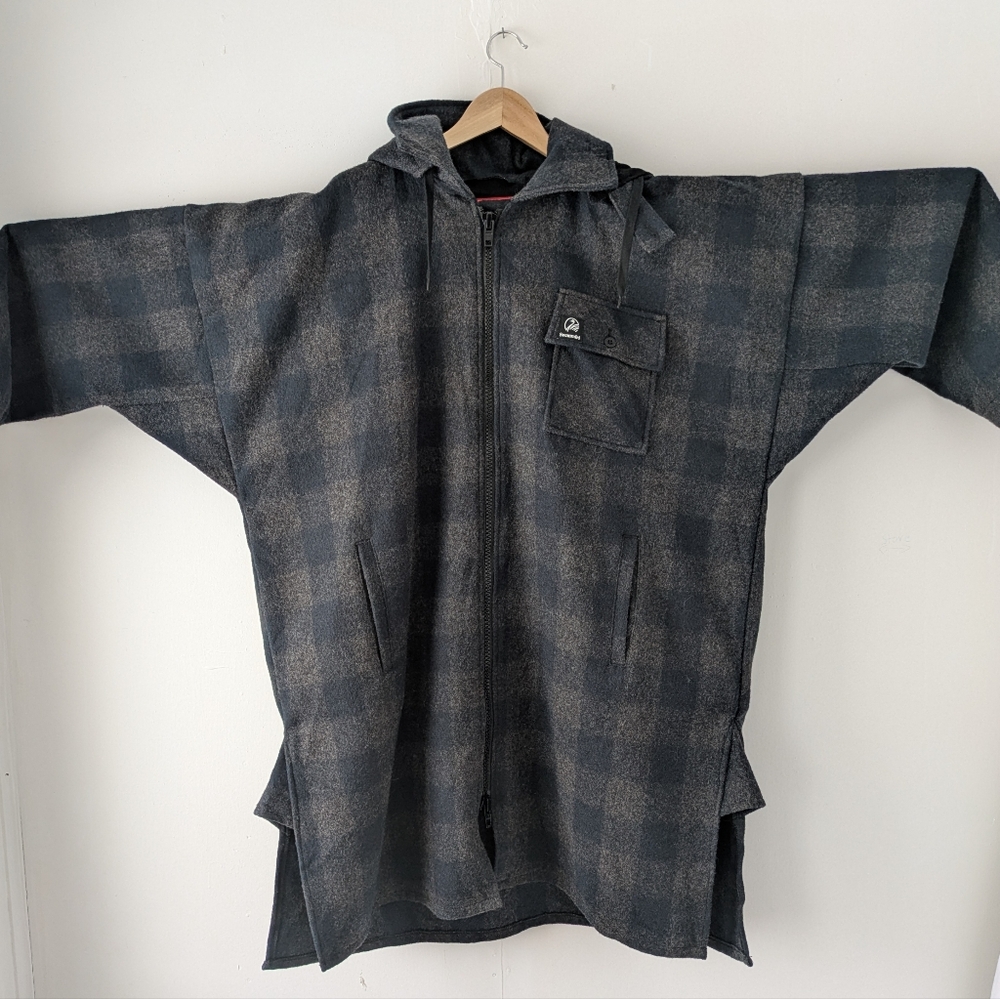 Swanndri Mosgiel Mens Wool Zip Front Bush Shirt Coat Grey Blue 3XL